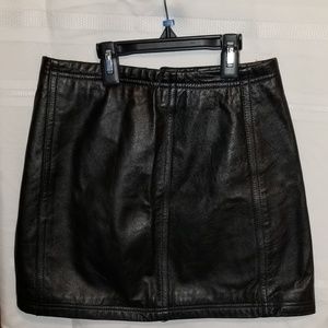 Leather mini skirt